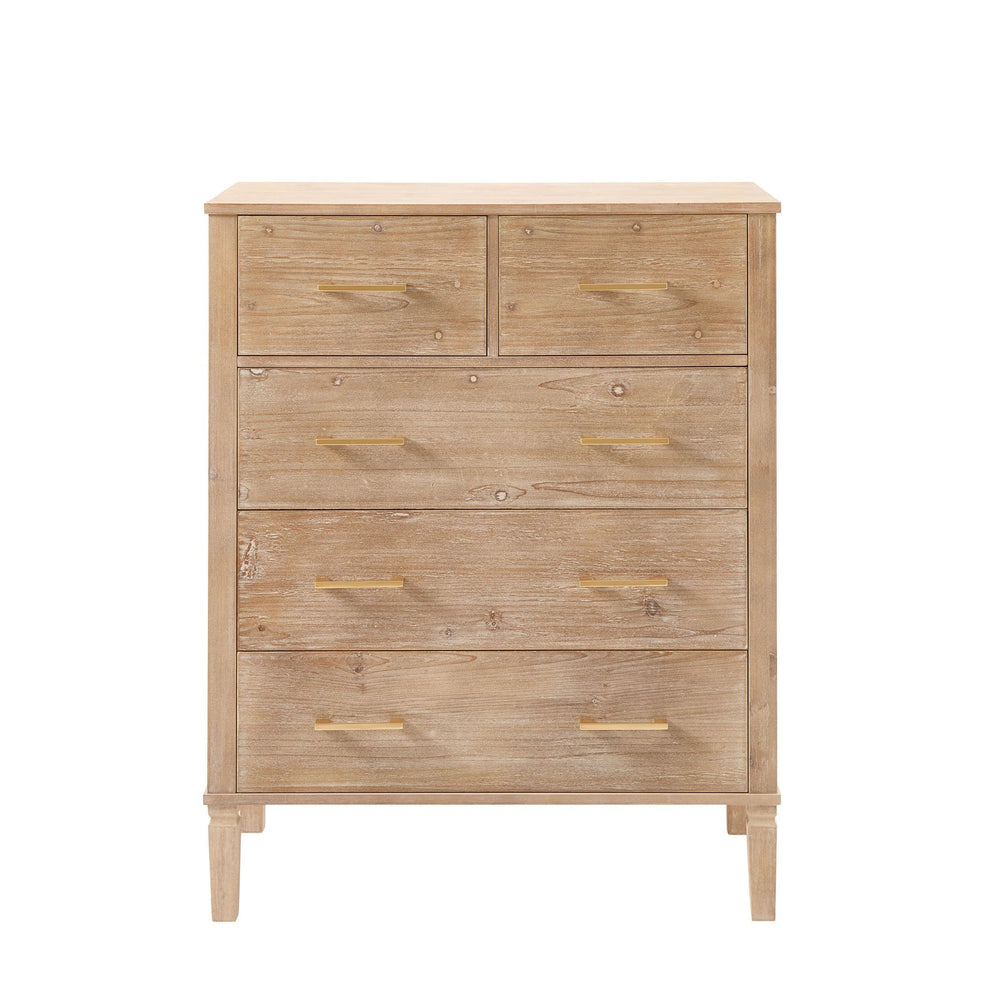 DUS-CC2-02258 Grade-B Dusk Sienna 5 Drawer Chest - Washed Wood RRP £229