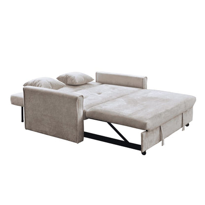 BFW-GOL-00923 Grade-B Big Furniture Warehouse Big Furniture Warehouse Charleston Velvet Sofa Bed in Twinkle Velvet Beige RRP £350 RRP £350