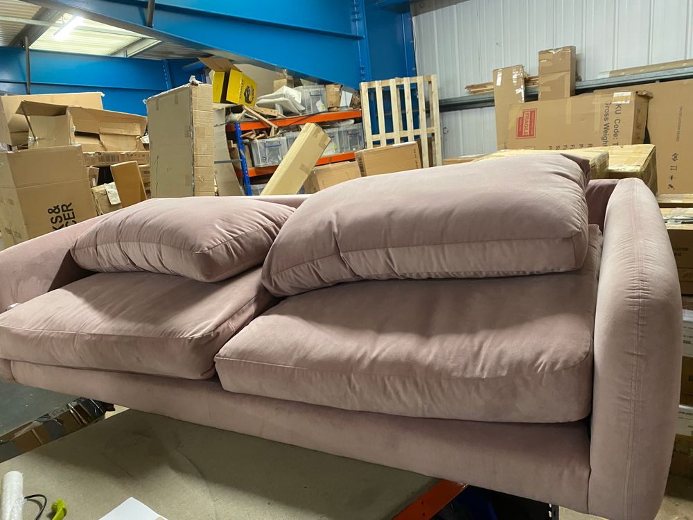 MAS-APM-06007 Grade-BER-DOA Marks & Spencer Mia 4 Seater Sofa in Blush Aquaclean Velvet RRP £995