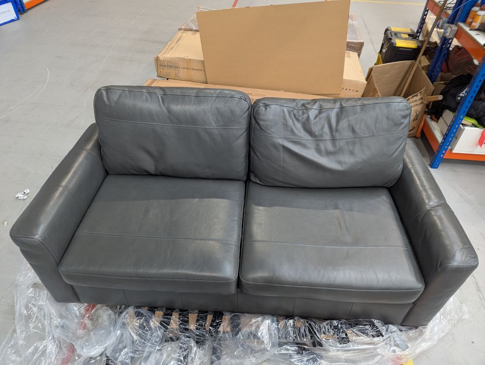 CCG-STO-00683 Grade-C2 John Lewis Oliver 3-Seater Sofa in Winchester Anthracite Leather RRP £1559.00