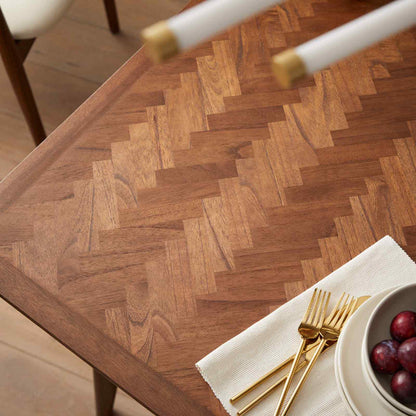 FIS-APM-00328 Grade-C3 Fishe & Lilly Mid Century Modern Parquet 6 Seater Dining Table RRP £700