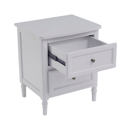 DUS-GOL-00711 Grade-B Dusk Ruby 2 Drawer Bedside Table - Washed Stone RRP £179