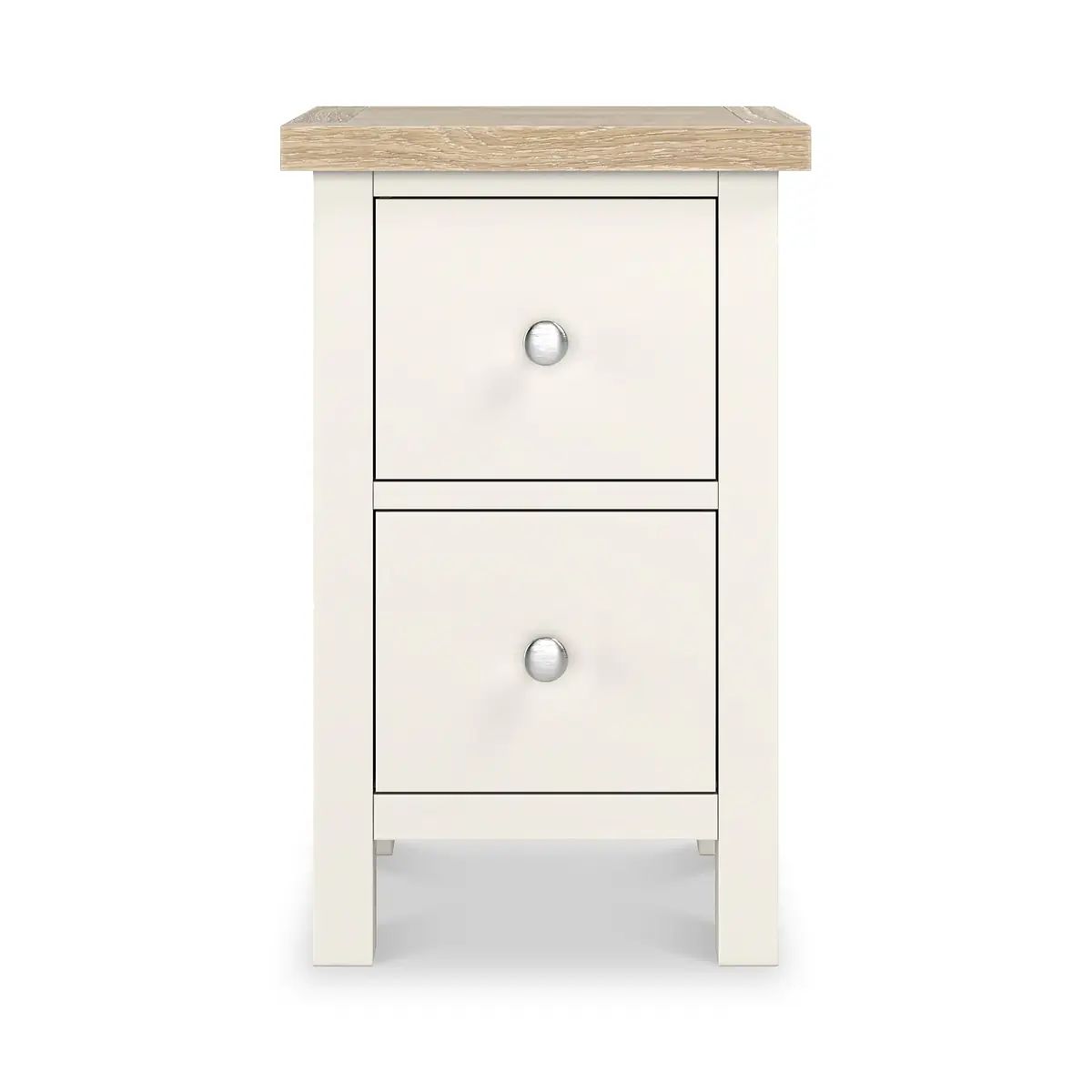 ROS-OUT-00489 Grade-C1 Roseland Furniture Farro Coconut White & Oak Slim Bedside Table RRP £94.95
