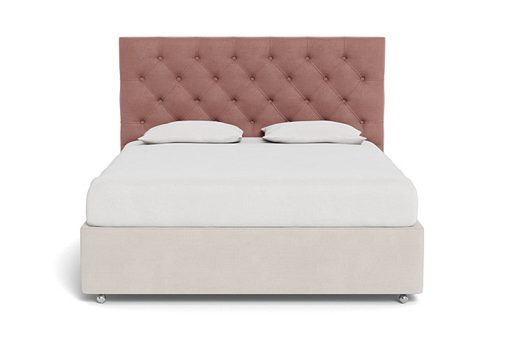 HEA-APM-07132 Grade-BC Heals Balmoral Headboard Super King Smart Luxe Velvet Dusky Pink RRP £1419
