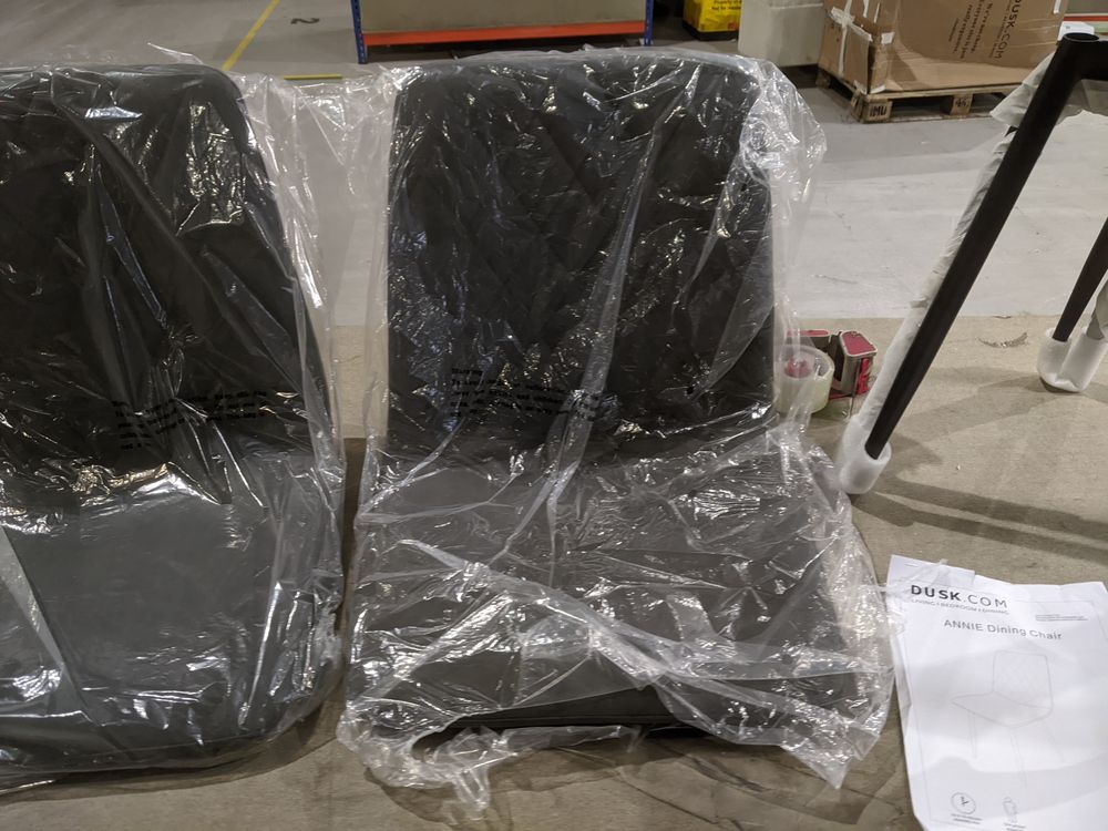 DUS-GOL-02276 Grade-B Dusk Annie Set Of 2 Dining Chairs - Velvet - Grey RRP £79