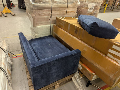 SWO-AP-34353 Grade-BER-DOA Alesund Four-seater Sofa Denim Crushed Velvet Dark Feet RRP £2509