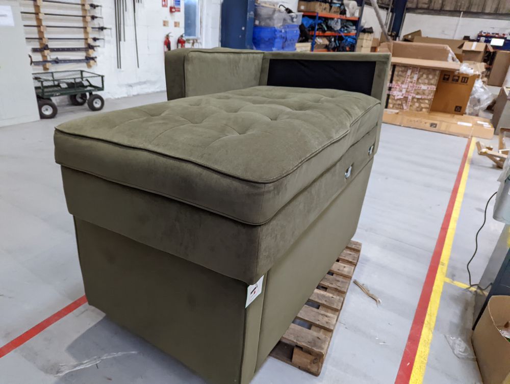 DUS-APM-62500 Grade-BER-DOA Dusk Sloane Left Hand Storage Chaise Sofa - Olive RRP £1229