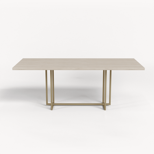 ROO-APM-00063 Grade-BC Roobba Roobba Charlene 180 Dining Table Maple Wood Black/Gold Metal RRP £999 RRP £999