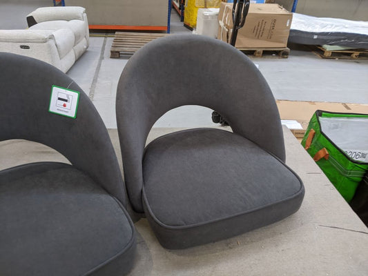 DUS-GOL-02452 Grade-B Dusk Lola Set of 2 Dining Chairs - Matte Velvet - Grey RRP £143