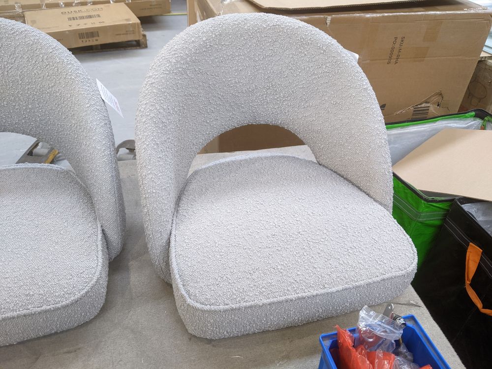 DUS-GOL-01811 Grade-B Dusk Lola Set of 2 Dining Chairs - Bouclé - Taupe RRP £149