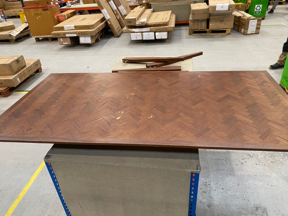 FIS-APM-00328 Grade-C3 Fishe & Lilly Mid Century Modern Parquet 6 Seater Dining Table RRP £700