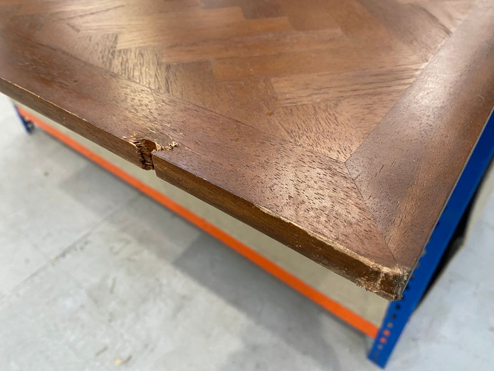 FIS-APM-00328 Grade-C3 Fishe & Lilly Mid Century Modern Parquet 6 Seater Dining Table RRP £700