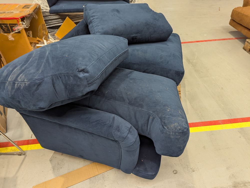 SWO-AP-36524 Grade-BER Swoon Chalbury Two Seater Sofa in Ink Easy Velvet - No Feet RRP £1249.00