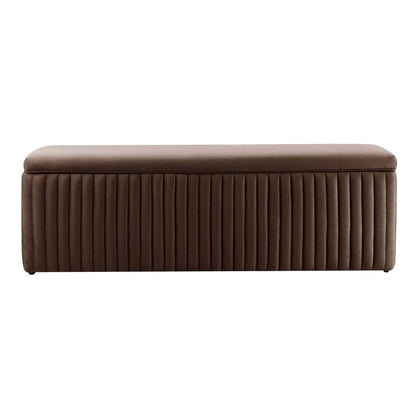 DUS-CC2-04288 Grade-C1 Dusk Melrose Ribbed Ottoman Storage Bench Cappuccino RRP £179.00