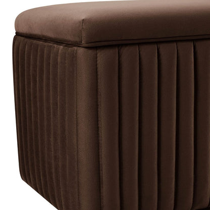 DUS-CC2-04288 Grade-C1 Dusk Melrose Ribbed Ottoman Storage Bench Cappuccino RRP £179.00