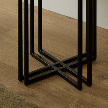 DUS-CC2-04375 Grade-B Dusk Leana Round Side Table - Dark Marble RRP £84.00