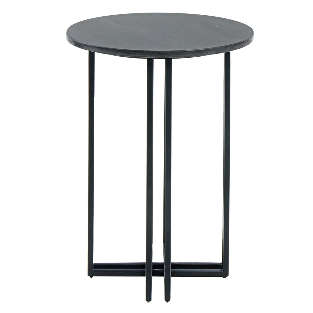 DUS-CC2-04375 Grade-B Dusk Leana Round Side Table - Dark Marble RRP £84.00
