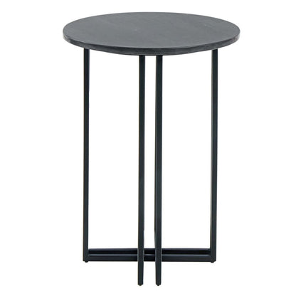 DUS-CC2-04375 Grade-B Dusk Leana Round Side Table - Dark Marble RRP £84.00