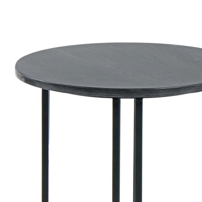 DUS-CC2-04375 Grade-B Dusk Leana Round Side Table - Dark Marble RRP £84.00