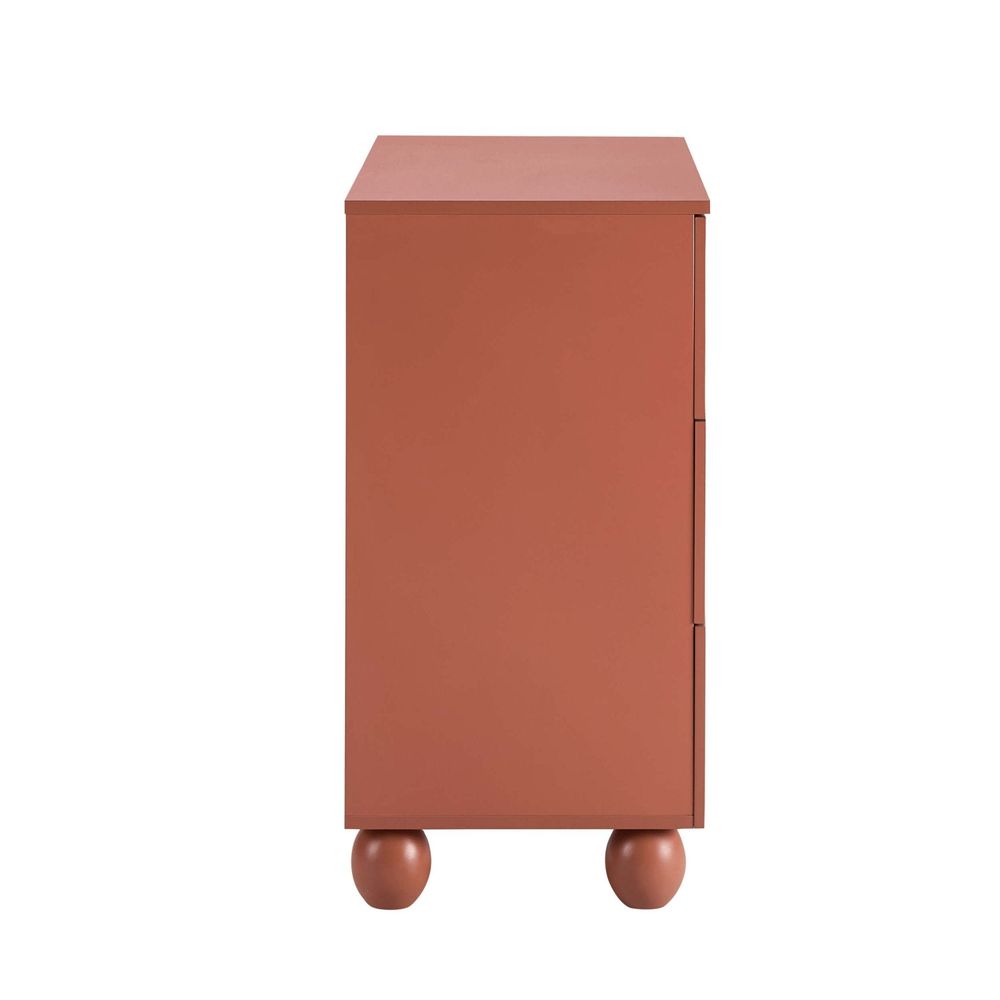 DUS-CC2-04389 Grade-C1 Dusk Rachel Arch Front 3 Drawer Chest - Terracotta RRP £149.00