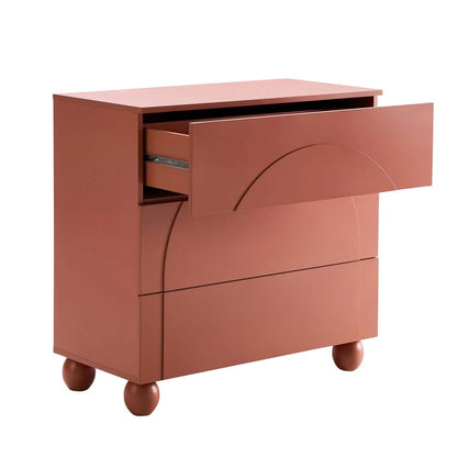 DUS-CC2-04389 Grade-C1 Dusk Rachel Arch Front 3 Drawer Chest - Terracotta RRP £149.00