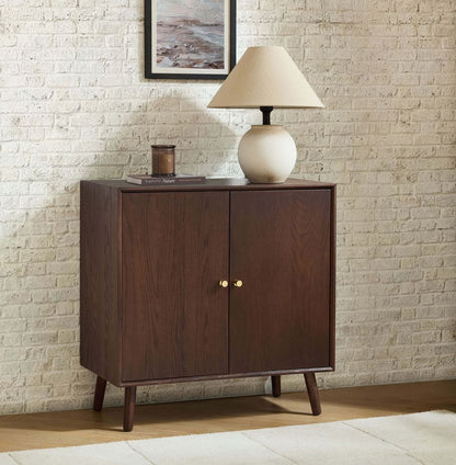 DUS-CC2-04459 Grade-B Dusk Heidi Oak 2 Door Sideboard - Walnut RRP £259.00