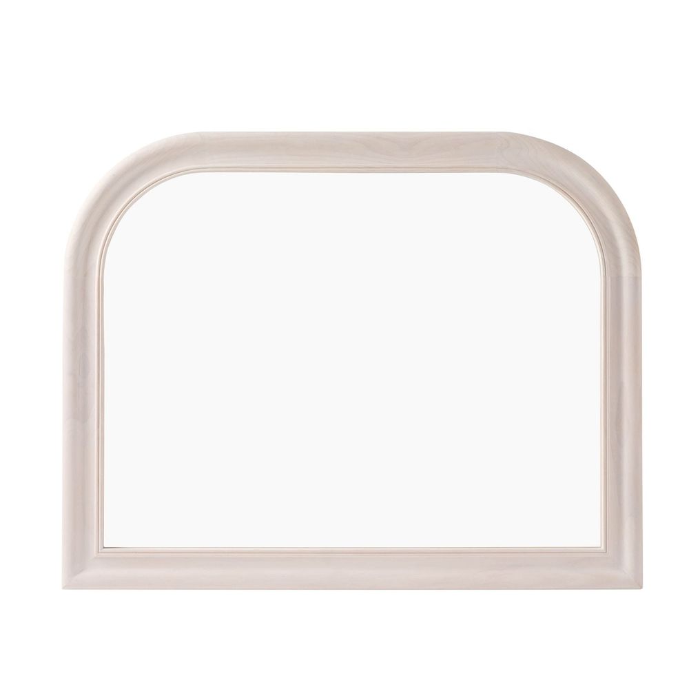 DUS-CC2-04696 Grade-B Dusk Hampton Arched Wood Large Mantel Mirror - Washed White RRP £110.00