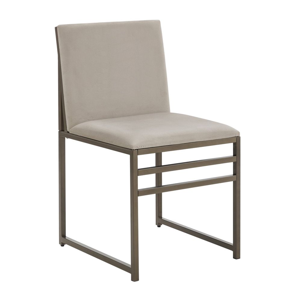 DUS-CC2-04707 Grade-B Dusk Rae Set of 4 Dining Chairs - Velvet - Beige RRP £222.00