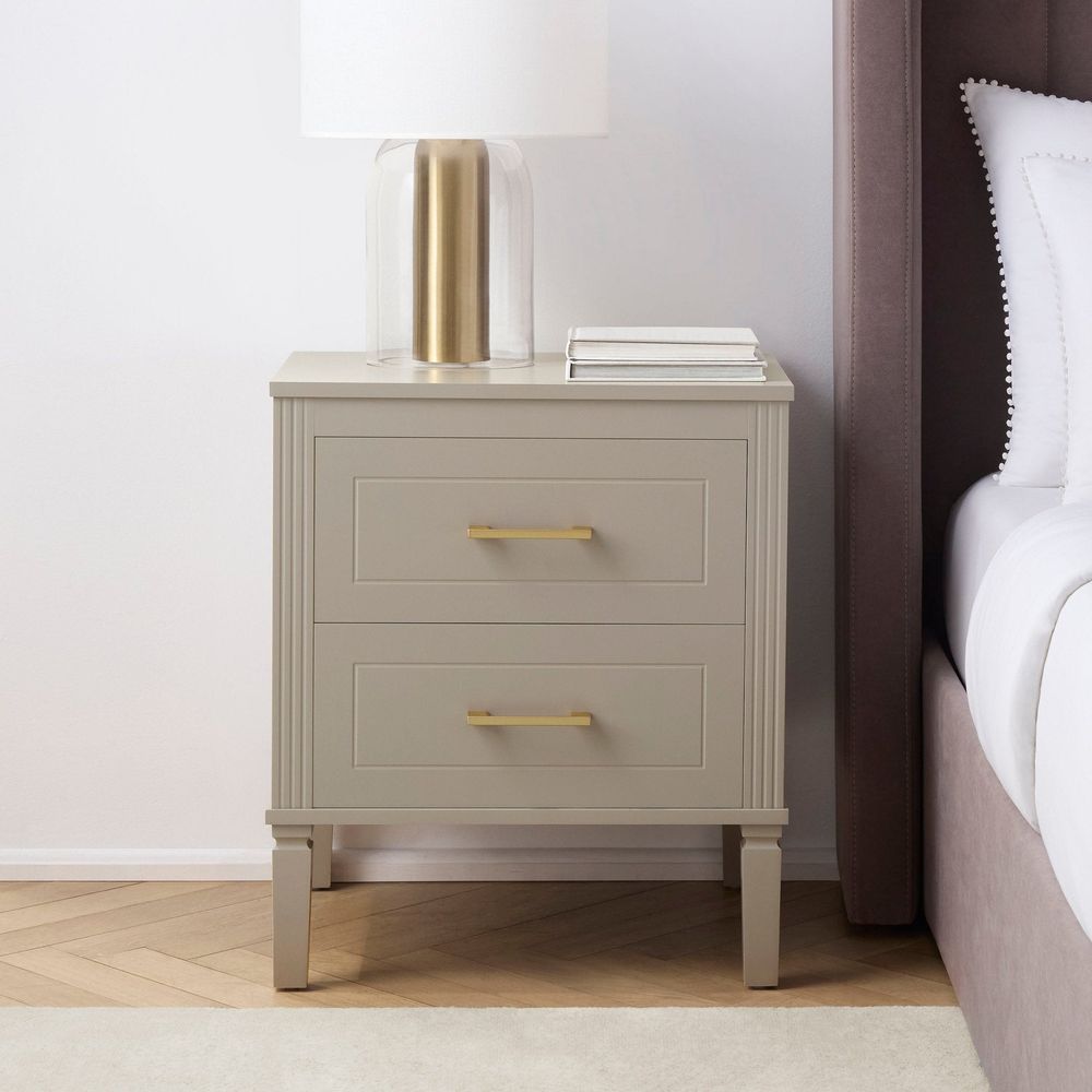 DUS-CC2-04737 Grade-B Dusk Sienna 2 Drawer Bedside Table - Taupe (set of 2) RRP £238.00