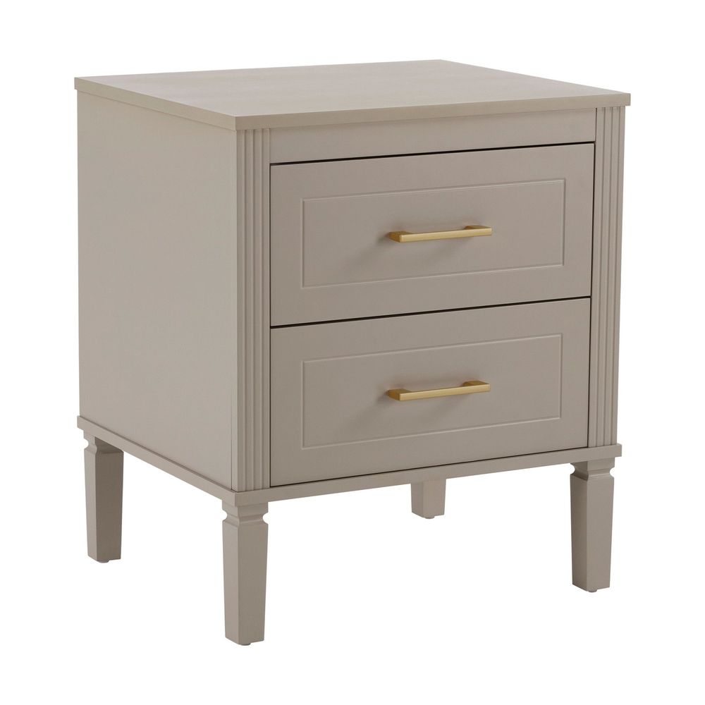 DUS-CC2-04737 Grade-B Dusk Sienna 2 Drawer Bedside Table - Taupe (set of 2) RRP £238.00
