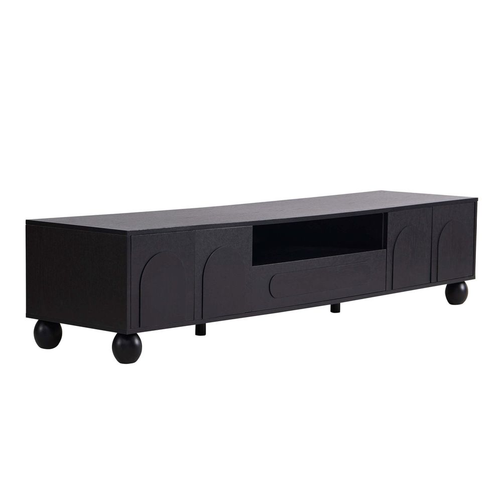 DUS-CC2-04810 Grade-B Dusk Rachel Arch Front Tv Unit for TVs up to 75"- Black RRP £189.00