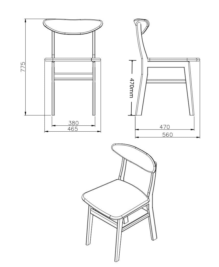 FIS-APM-00458 Grade-C0 Fishe & Lilly Wright Walnut Dining Chair (Set of 2) RRP £380