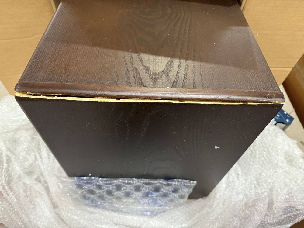 DUS-GOL-02933 Grade-BER Dusk Elena Ash 2 Drawer Bedside Table - Walnut RRP £329