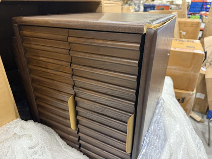 DUS-GOL-02933 Grade-BER Dusk Elena Ash 2 Drawer Bedside Table - Walnut RRP £329