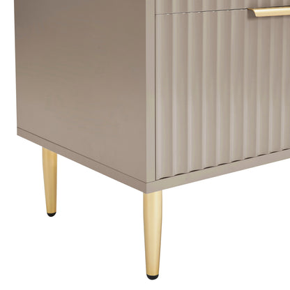 DUS-GOL-05235 Grade-B Dusk Evie 2 Drawer Bedside Table - Taupe RRP £143