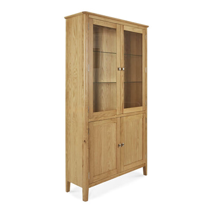 ROS-OUT-00117 Grade-C3 Roseland Furniture Alba Oak Display Cabinet RRP £909.95