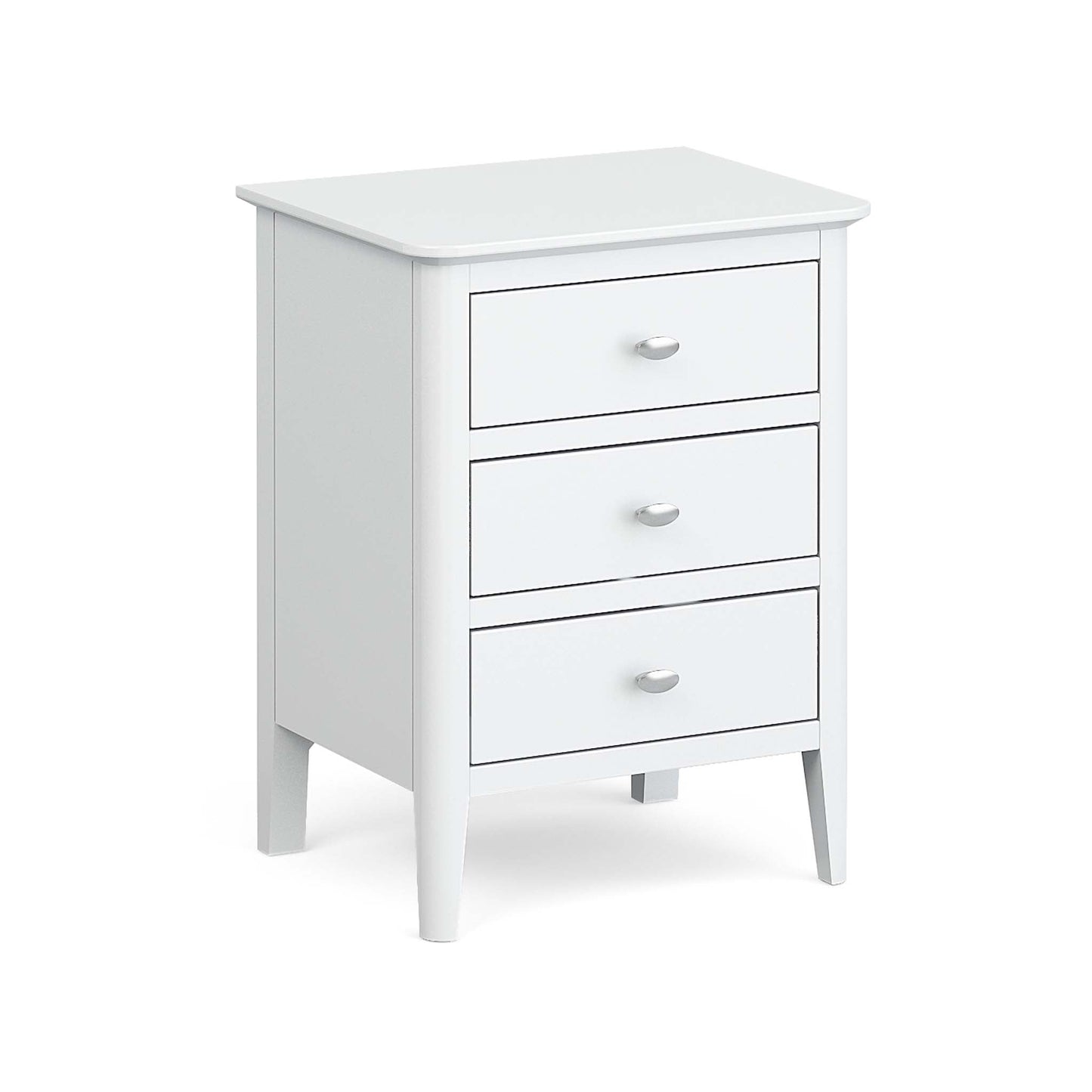 ROS-OUT-00523 Grade-C1 Roseland Furniture Chester White 3 Drawer Bedside Cabinet RRP £144.95