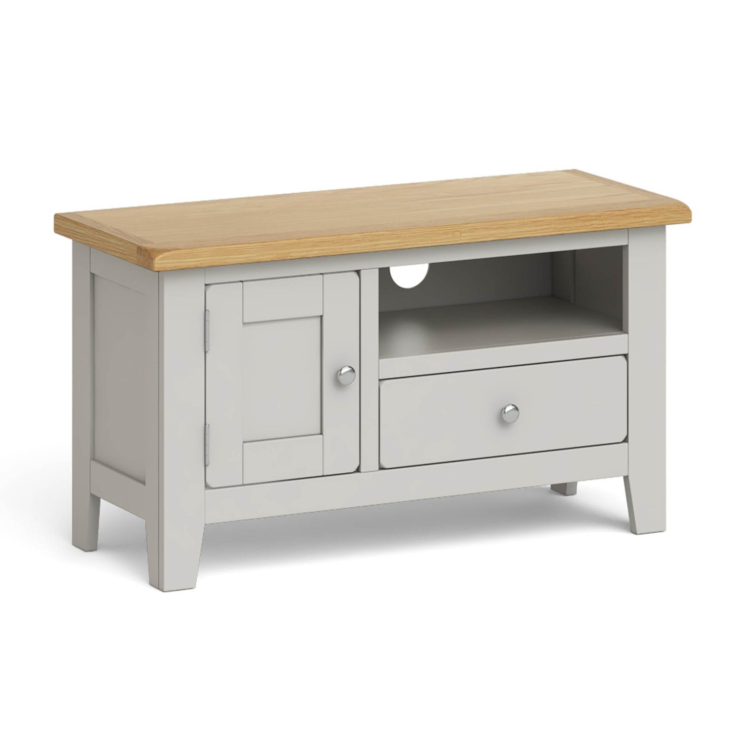 ROS-OUT-00544 Grade-C1 Roseland Furniture Lundy Grey 90cm Small TV Stand RRP £199.95