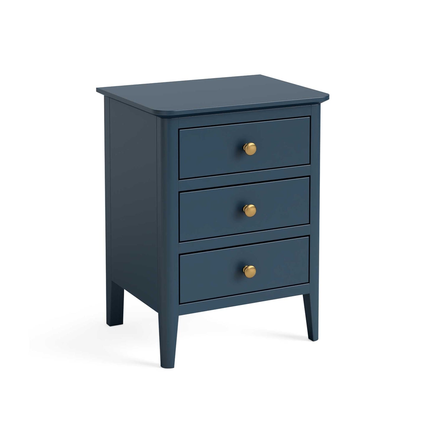 ROS-OUT-00312 Grade-C1 Roseland Furniture Stirling Blue 3 Drawer Bedside Table RRP £139.95