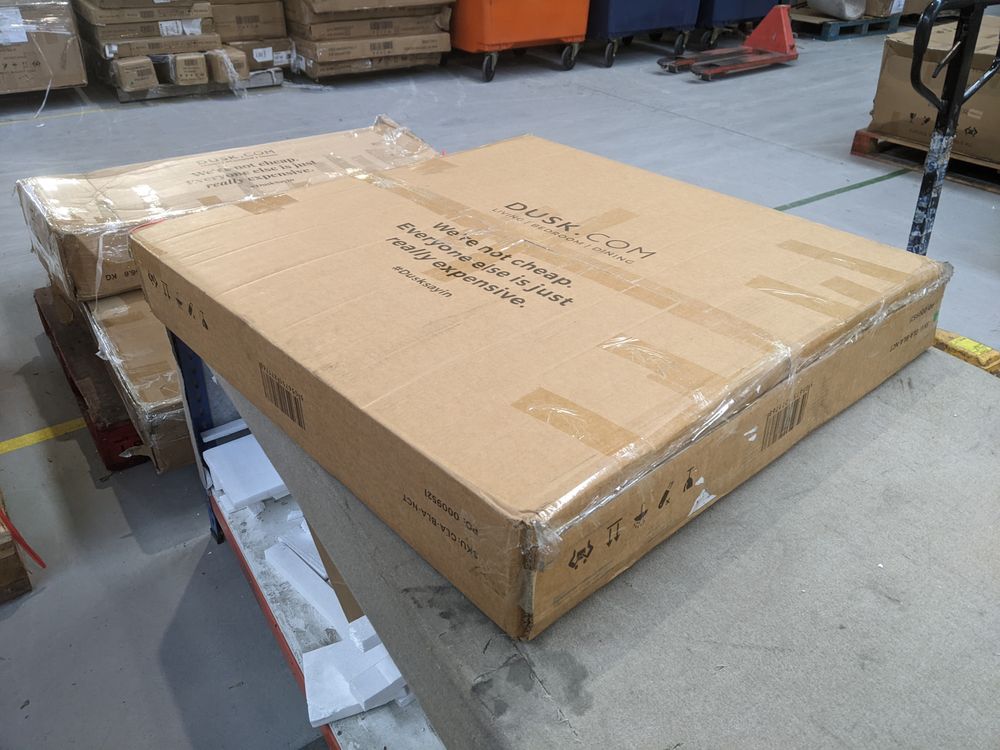 DUS-GOL-02210 Grade-B Dusk Glass Round Nesting Coffee Tables - Black RRP £129