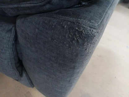 OAK-CCS-18435 Oak Furnitureland Goodwood Plush Charcoal Fabric 3 Seater Electric Recliner Sofa RRP £1099.99