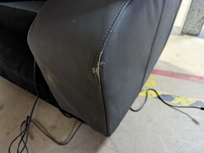 OAK-CCS-19989 Grade-BER-DOA Oak Furnitureland Goodwood Electric Recliner 3 Seater Sofa In Dark Grey Leather RRP £1494.99