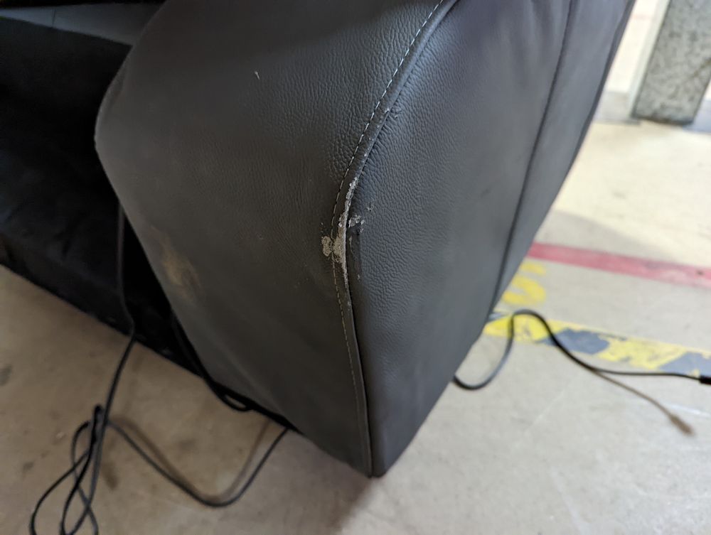 OAK-CCS-19989 Grade-BER-DOA Oak Furnitureland Goodwood Electric Recliner 3 Seater Sofa In Dark Grey Leather RRP £1494.99