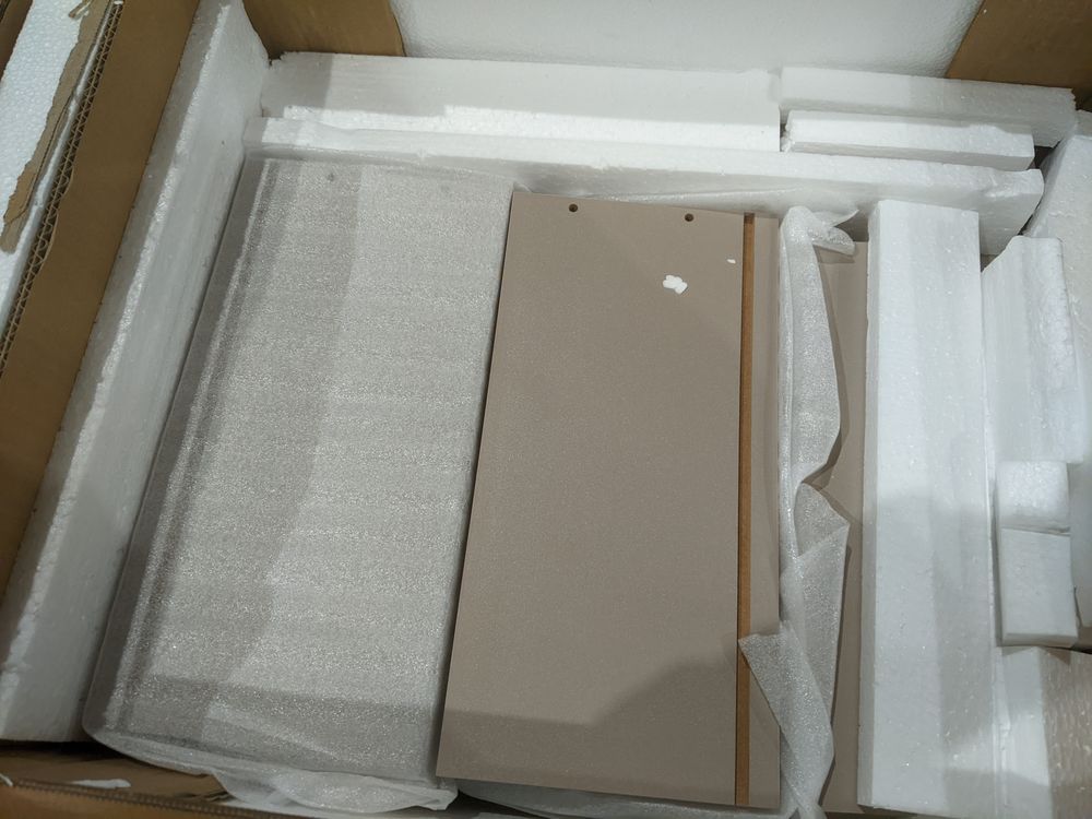 DUS-GOL-01829 Grade-B Dusk Harlow 2 Drawer Bedside Table - Taupe RRP £129