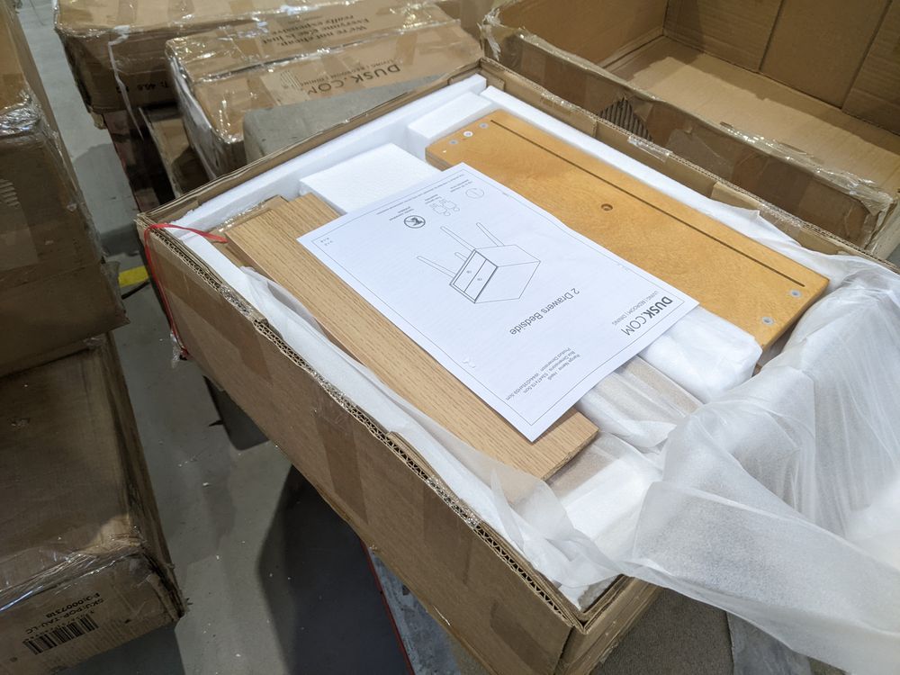 DUS-GOL-02151 Grade-B Dusk Heidi Oak 2 Drawer Bedside Table - Light Wood RRP £139