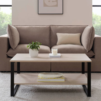 DUS-GOL-07440 Grade-B Dusk Harper Coffee Table - Natural/Black RRP £89