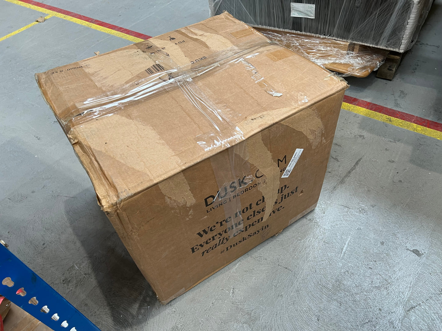 DUS-GOL-04855 Grade-B Dusk Phoebe Set Of 2 Dining Chairs - Boucle Ivory/Natural RRP £134