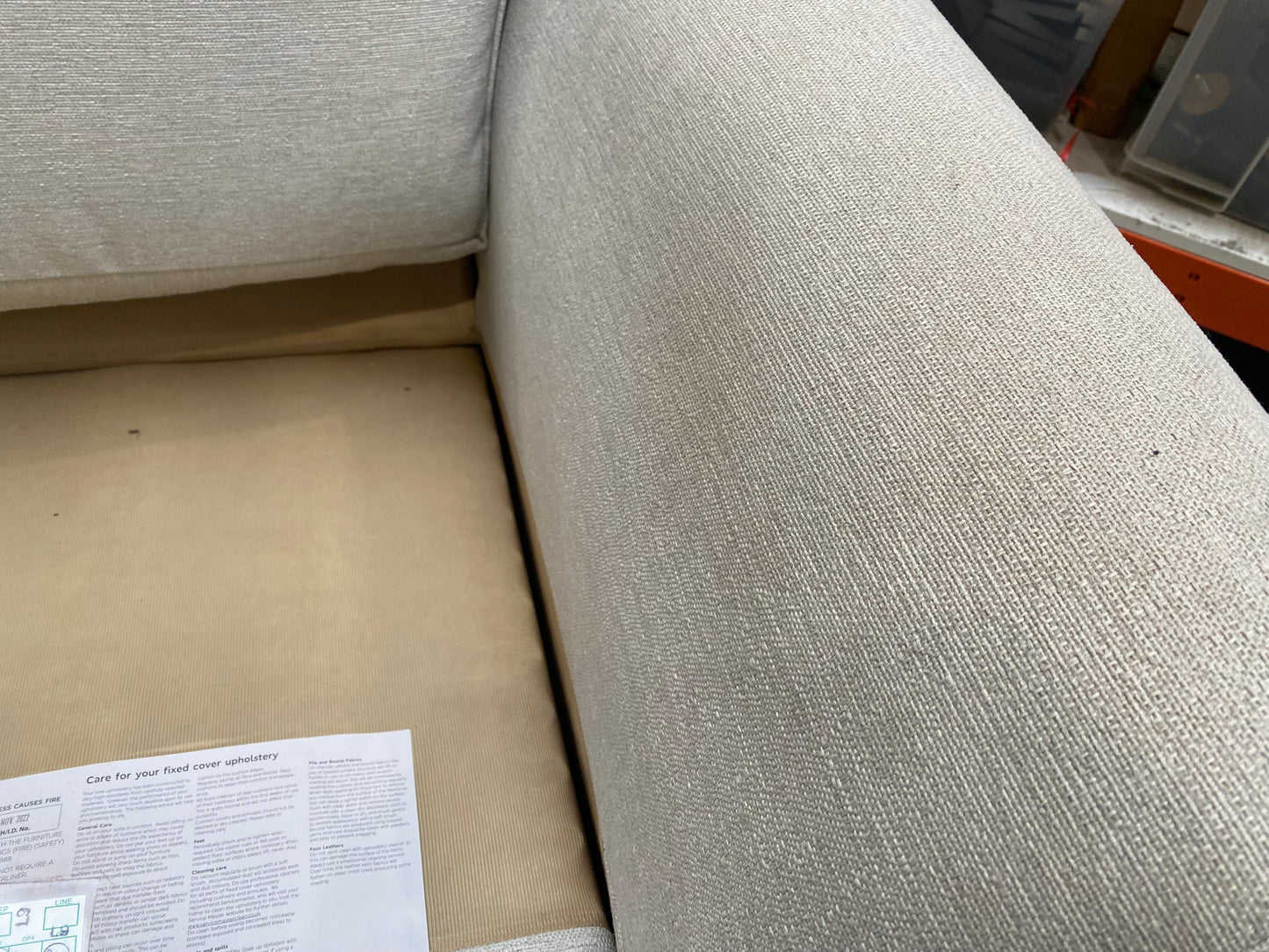 MAS-APM-06968 Grade-BER-DOA Marks & Spencer Abbey Armchair in Natural Aquaclean Class Weave RRP £699