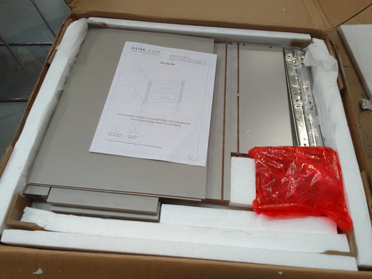 DUS-BTS-62965 Grade-B Dusk Sienna 2 Drawer Bedside Table - Taupe RRP £124