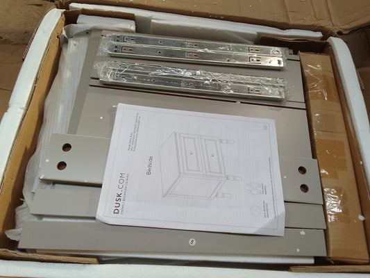 DUS-BTS-62986 Grade-B Dusk Ruby 2 Drawer Bedside Table - Taupe RRP £99 RRP £99